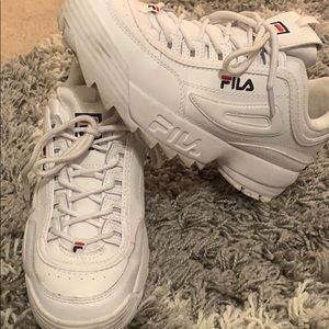 Fila white tennis shoes